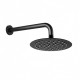 Round Matte Black Rainfall Shower Head with Wall Mounted Shower Arm
